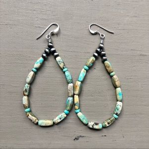 Long Kingman Beaded Loop Earrings